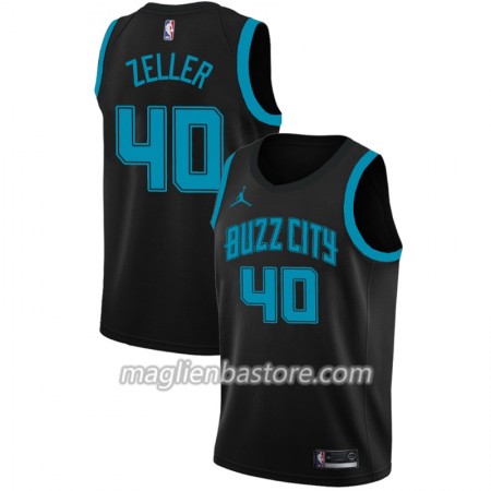 Maglia NBA Charlotte Hornets Cody Zeller 40 2018-19 Jordan Brand City Edition Nero Swingman - Uomo